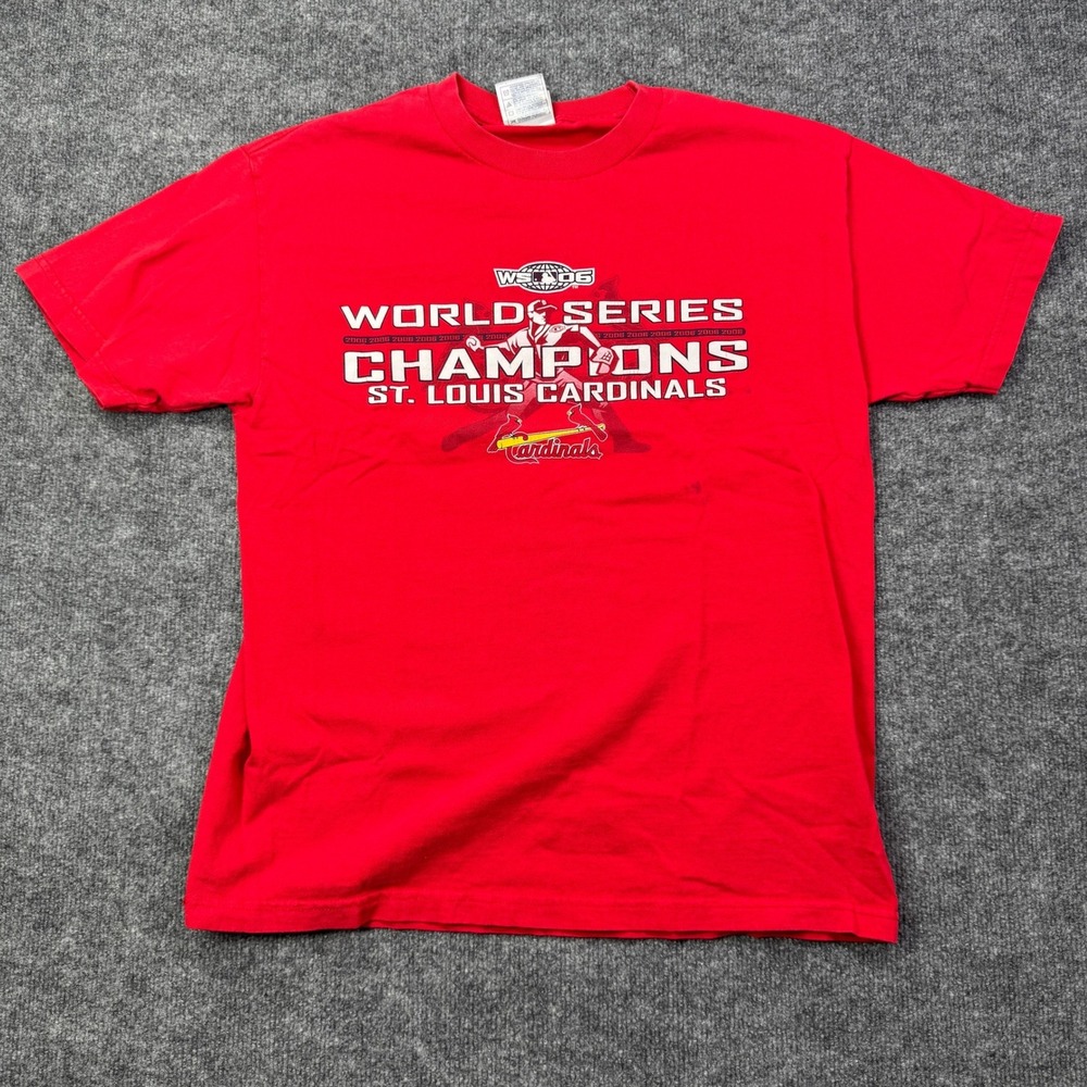 2006 World Series Champions St Louis Cardinals Alstyle Mens L Red T Shirt
